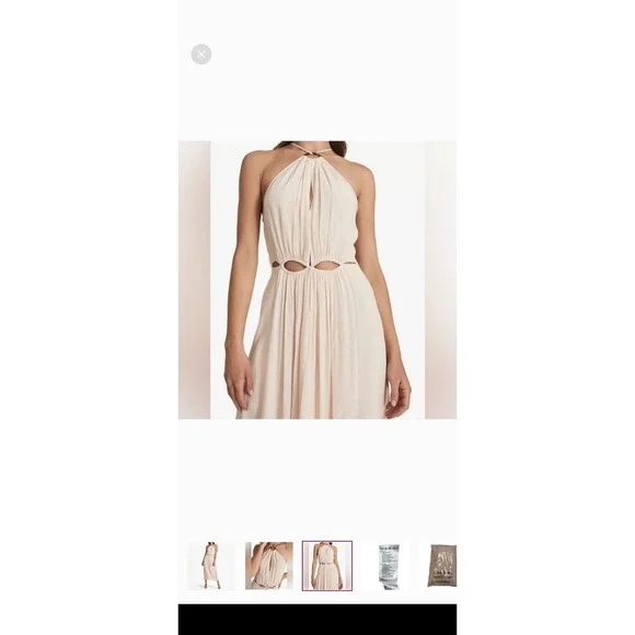 REISS Women's 4 Marta Midi Dress Halter Neck Pink‎ Sexy Party Cocktail - Picture 3 of 8